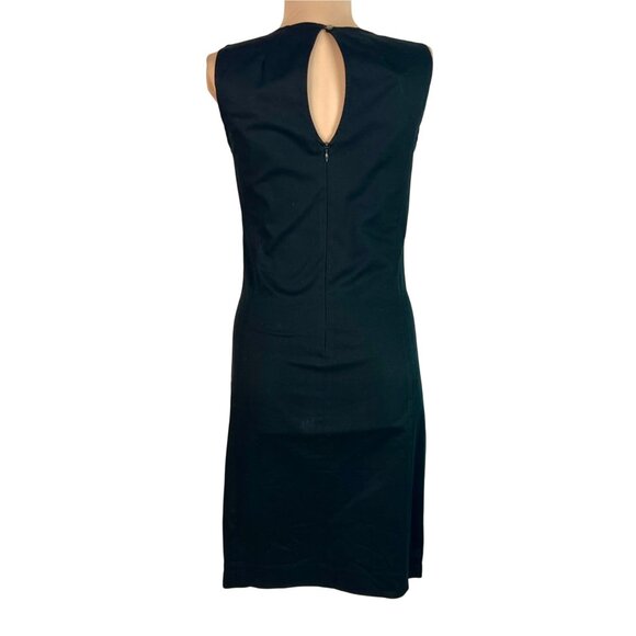 DKNYC Embroidered Geometric Print Dress Size 4 Black White Linen Blend Sheath - Picture 6 of 10